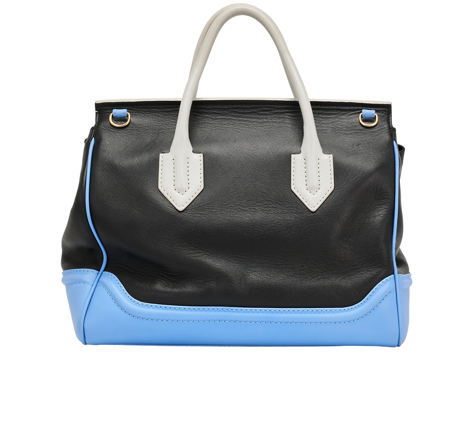 Palazzo Empire, &pound;450, Handbags, Black/Blue/Grey, Leather, Back view